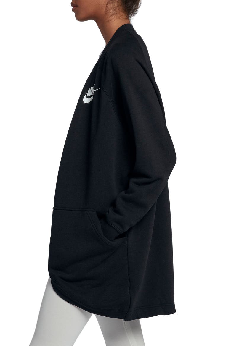 Sportswear Rally Cardigan, Alternate, color, BLACK/ BLACK/ WHITE