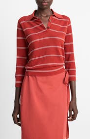 Vince Stripe Cotton Piqué Polo