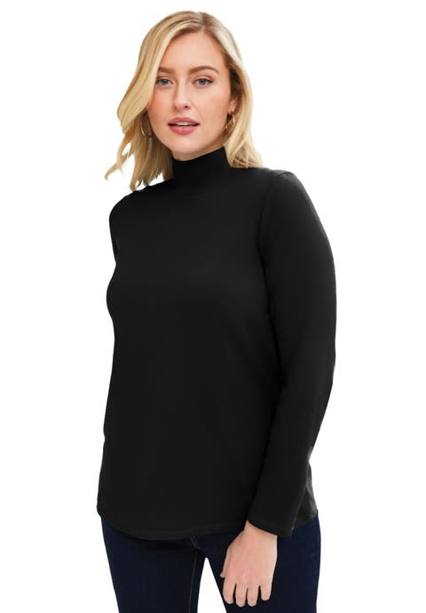 Long Sleeve Mockneck Tee (Plus)