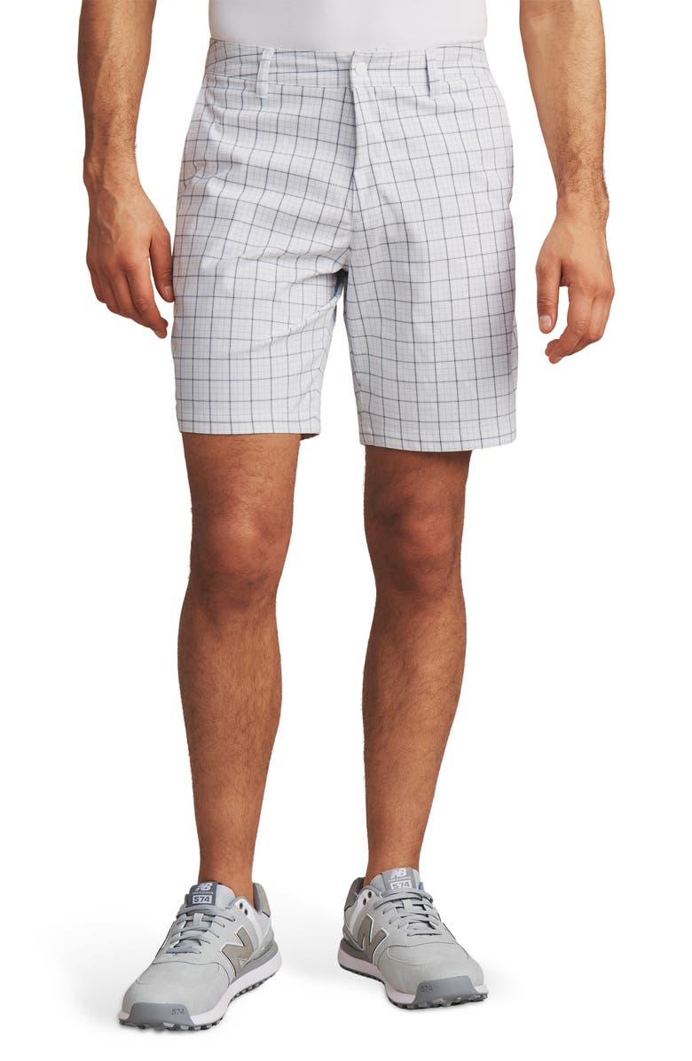 Rhone Dune Plaid Golf Shorts, Main, color, White Windowpane Check
