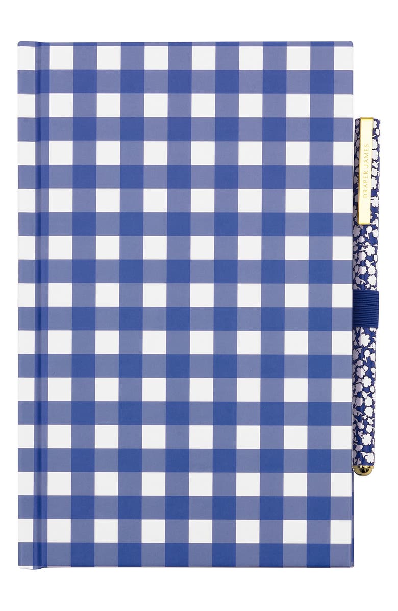 Draper James Gingham Journal & Pen Set, Main, color, Blue