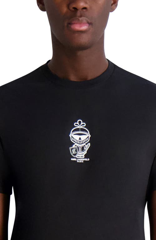 Karl Lagerfeld Paris Small Karl Armor Cotton Graphic T-shirt In Black