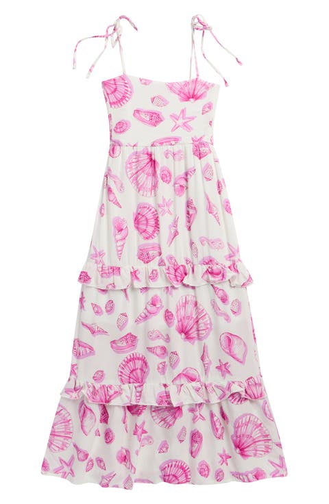 Kids' Ruffle Tie Strap Maxi Dress (Big Kid)