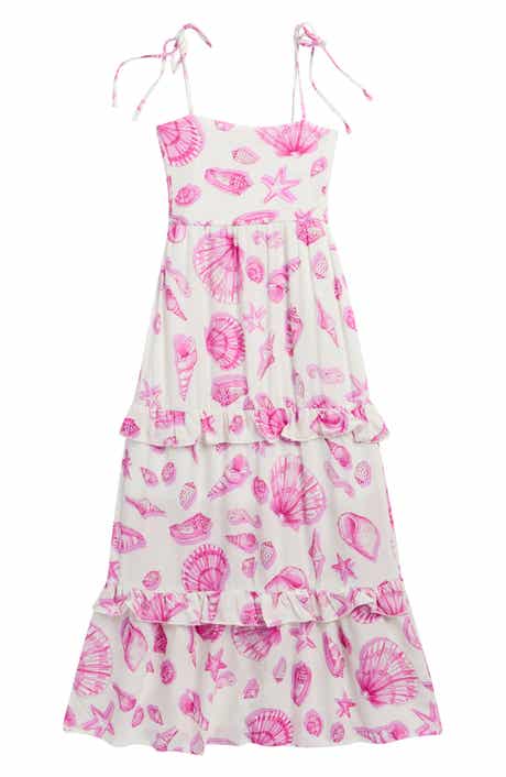 Ava & Yelly Kids' Ruffle Tie Strap Maxi Dress