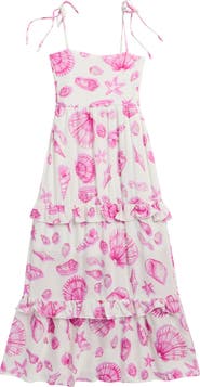 Ava & Yelly Kids' Ruffle Tie Strap Maxi Dress