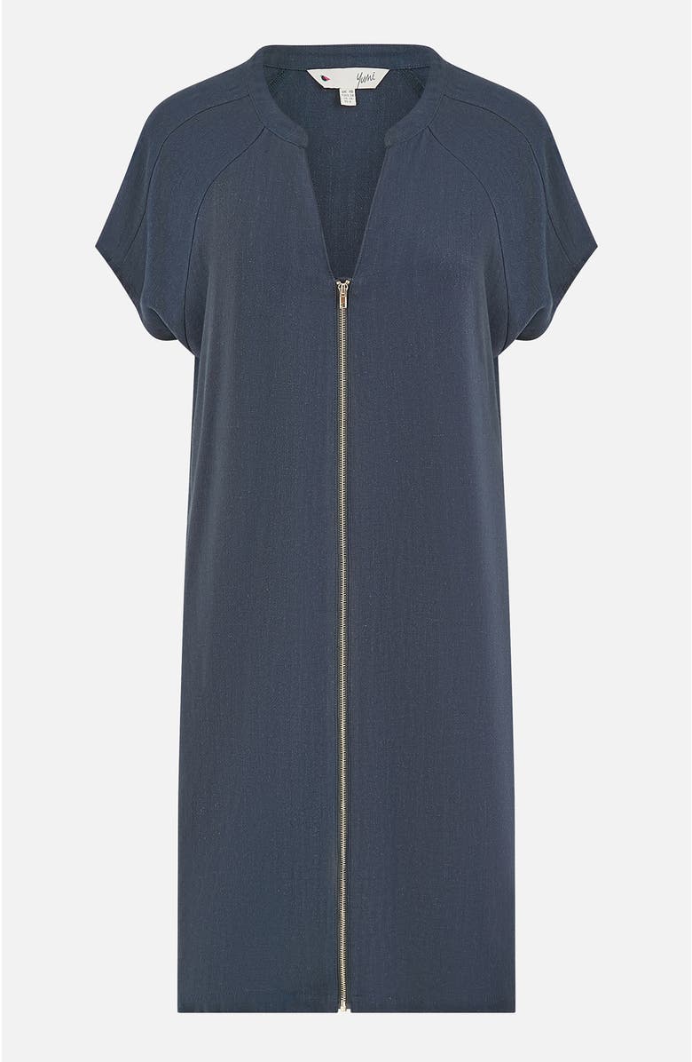 Yumi Viscose Zip Tunic Dress, Alternate, color, Navy