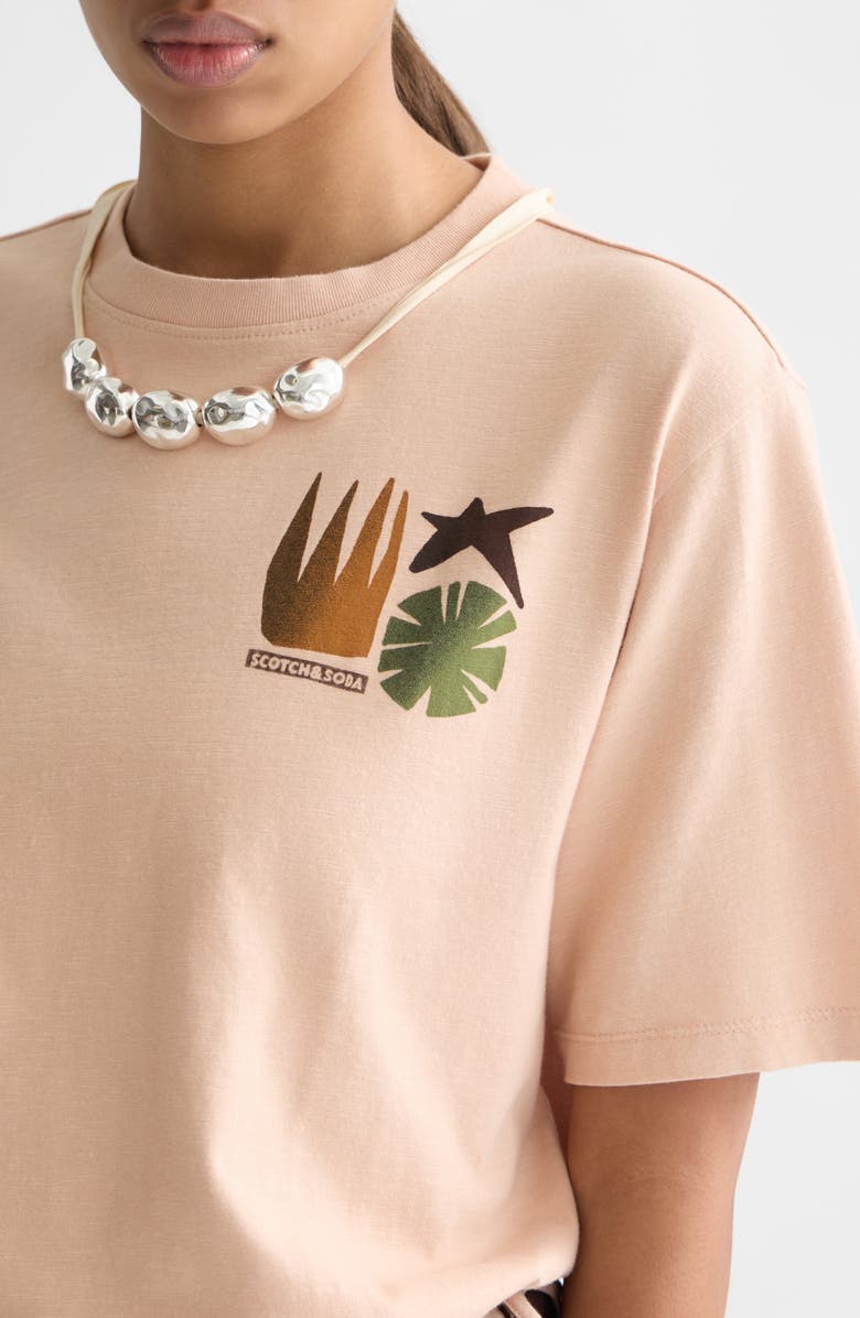 Scotch & Soda Modern Cotton Graphic T-Shirt, Alternate, color, Rose Dust