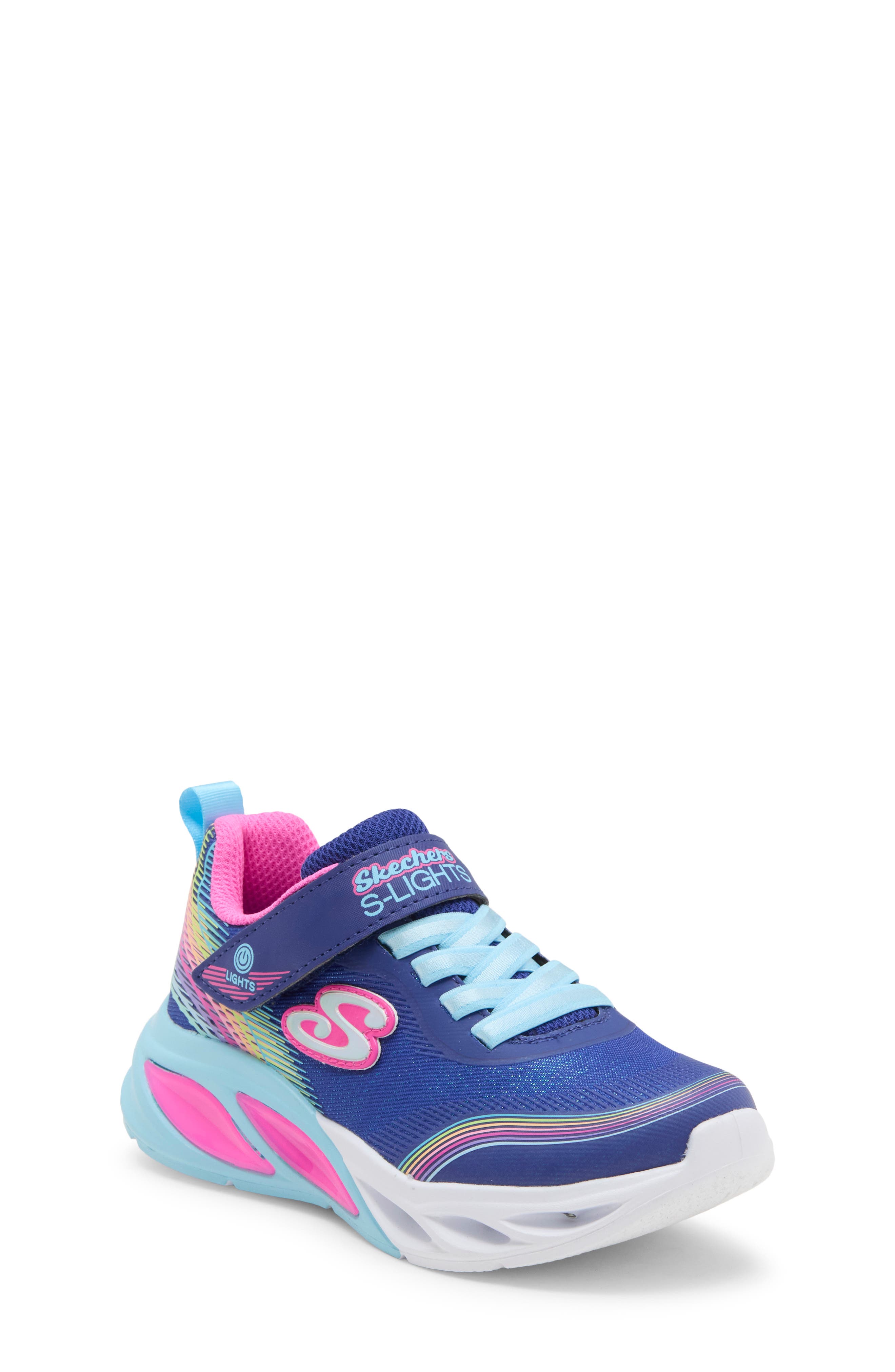 Kids' Cosmic Glow Rainbow Beam Sneaker, Main, color, NVMT