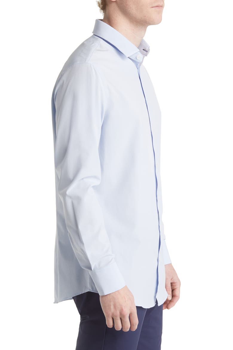 Leeward Trim Fit Solid Button-Up Shirt, Alternate, color, LIGHT BLUE SOLID