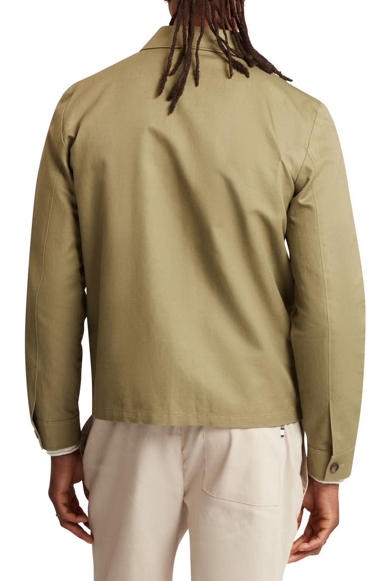 Trennt Cotton & Linen Shirt Jacket, Alternate, color, OLIVE