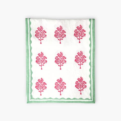 Sara - Pure Linen Hand-Printed Table Runner