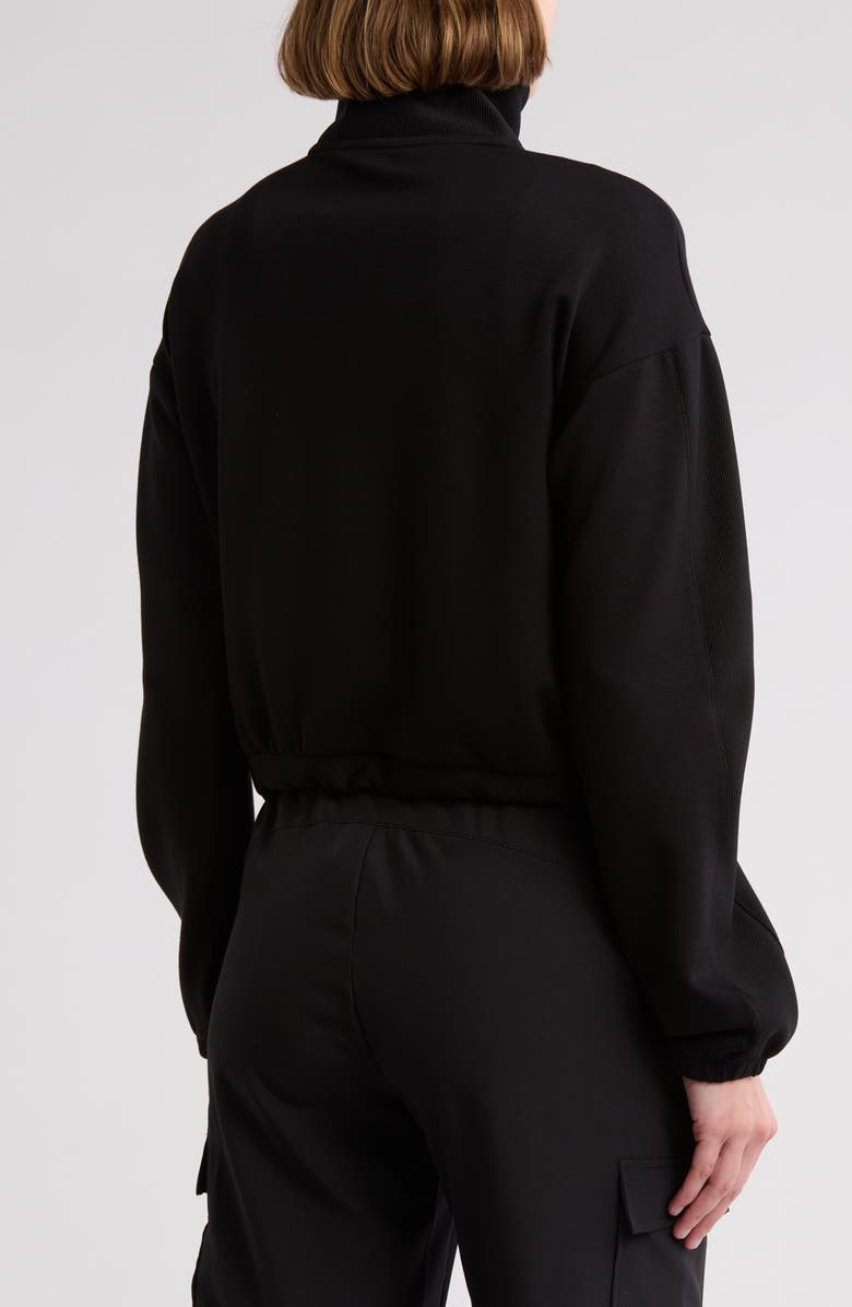 Jessica Simpson Soft Luxe Ribbed Panel Half Zip Pullover, Alternate, color, 