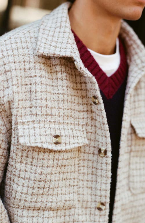 Shop Cotton On Beckley Overshirt In Natural Grid