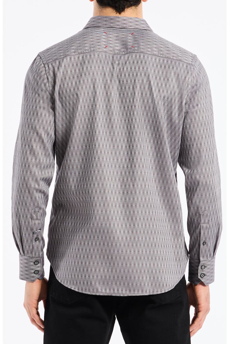 Akron Stretch Cotton Button-Up Shirt, Alternate, color, BROWN
