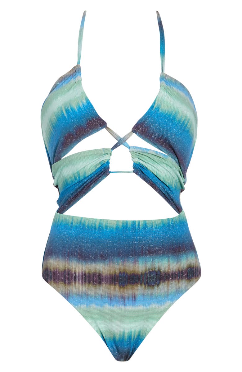 Cosita Linda Cutout One-Piece Swimsuit, Alternate, color, Blue