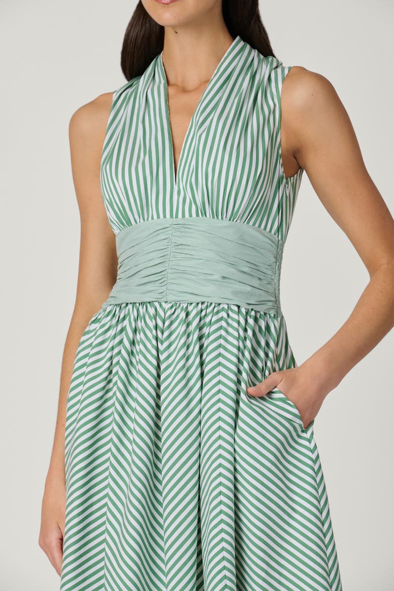 Pinstripe Miriam Dress, Alternate, color, Pistachio/Ivory