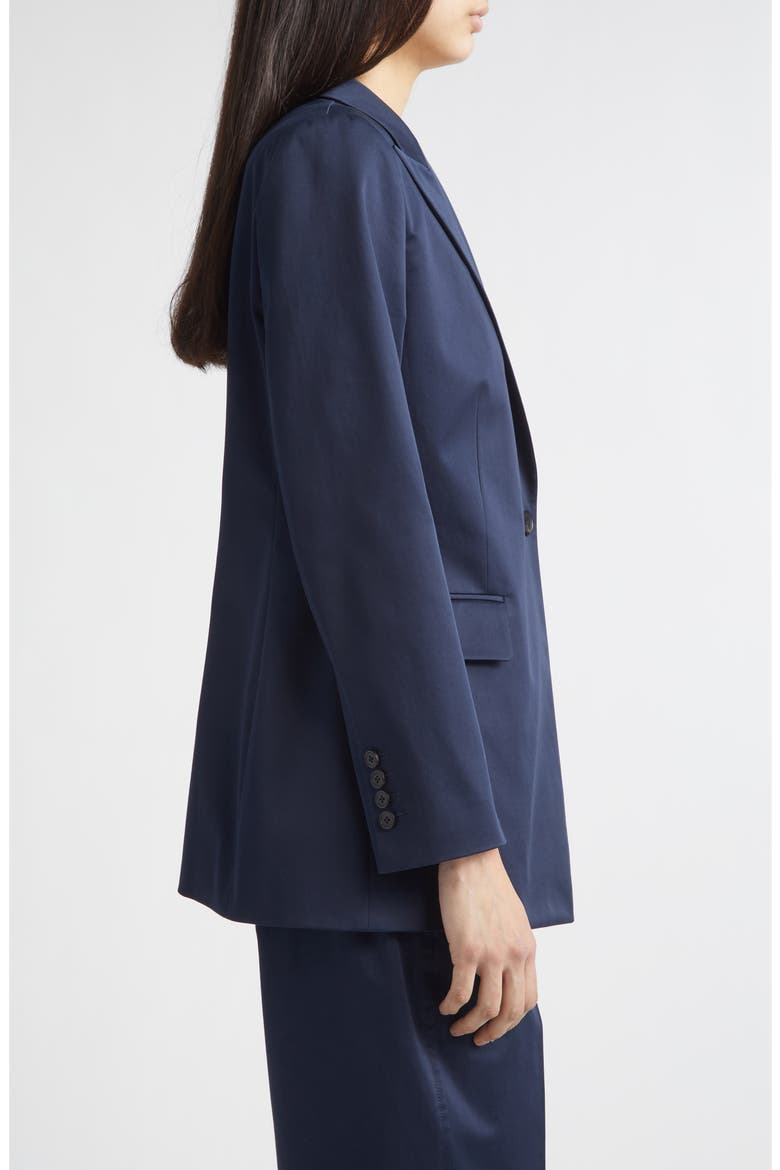 Bow Stretch Cotton Jacket, Alternate, color, NAVY