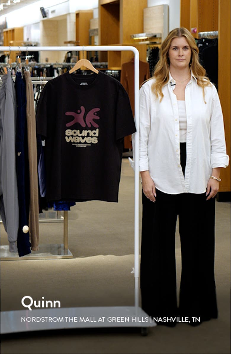 Sound Waves Cotton Graphic T-Shirt, sales video thumbnail