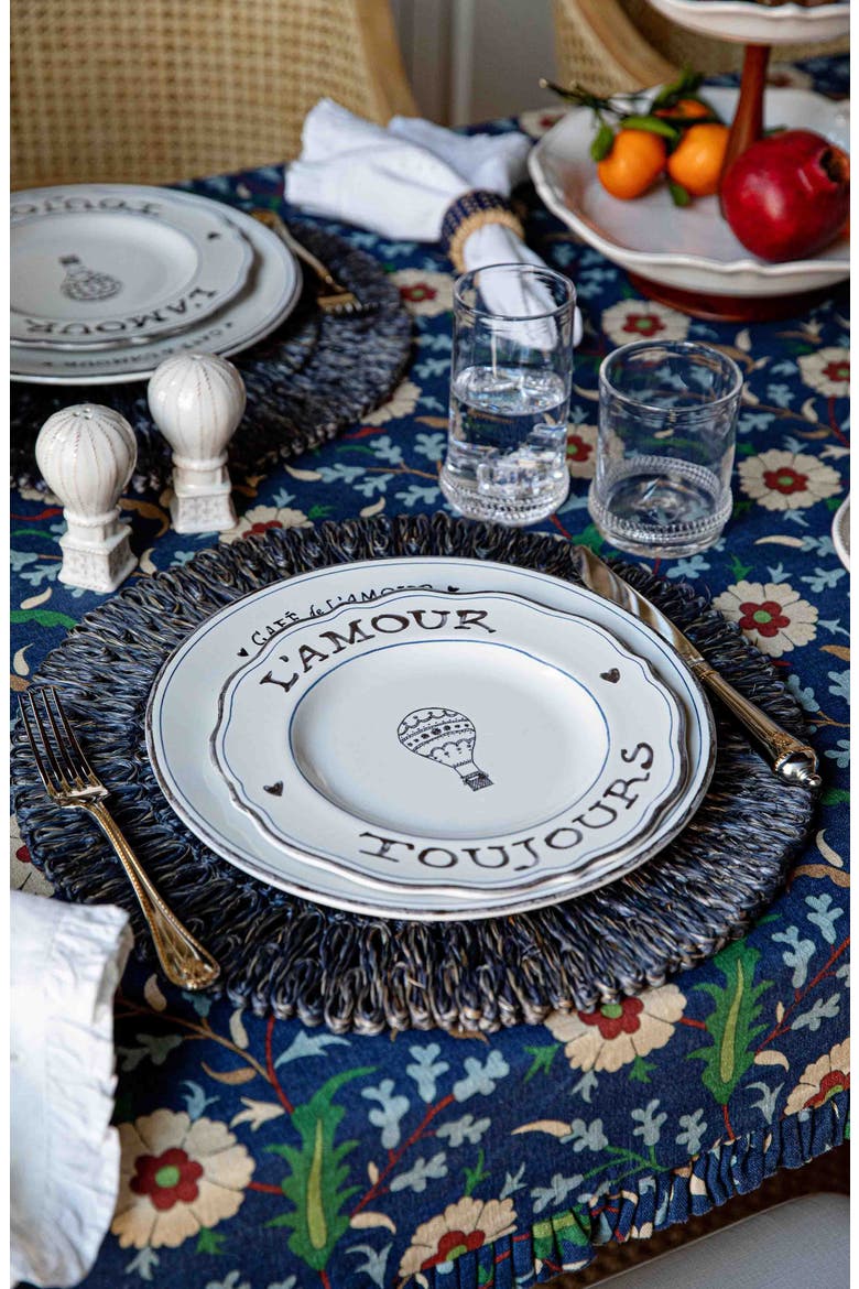 Set of 4 L'Amour Toujours Dessert/Salad Plates, Alternate, color, WHITEWASH BLACK
