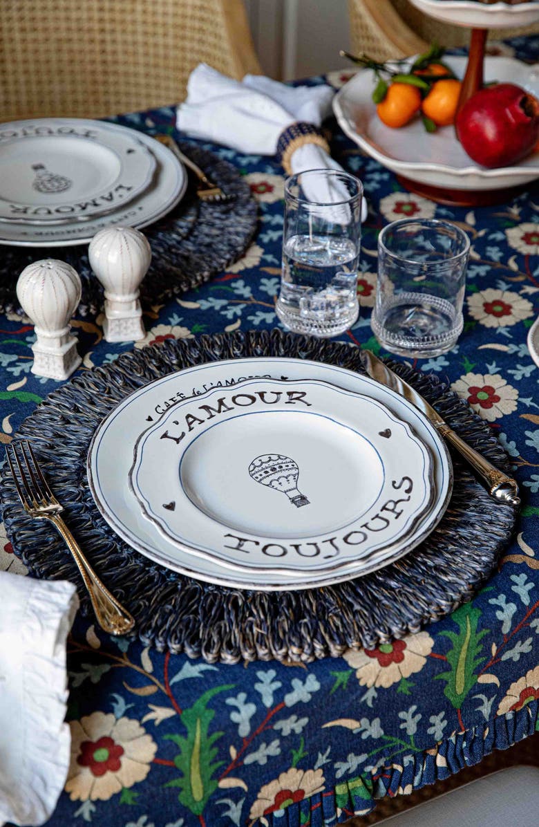 Juliska Set of 4 L'Amour Toujours Dessert/Salad Plates, Alternate, color, Whitewash Black