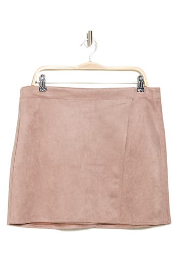 MAX STUDIO MAX STUDIO FAUX SUEDE WRAP MINISKIRT