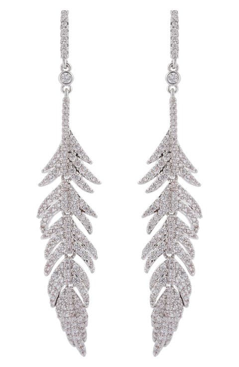 The Luxe Collection Silver Leaf Drop Earrings