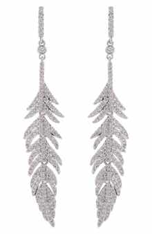 EYE CANDY LOS ANGELES The Luxe Collection Silver Leaf Drop Earrings
