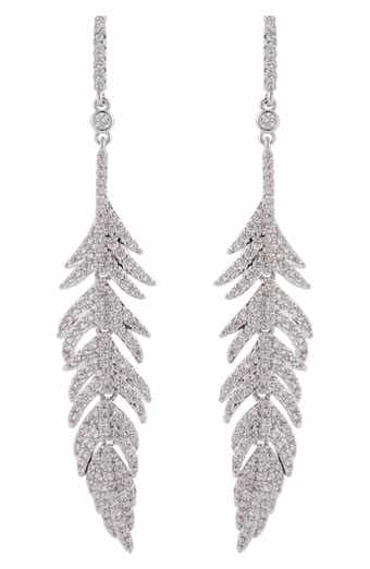 EYE CANDY LOS ANGELES The Luxe Collection Silver Leaf Drop Earrings