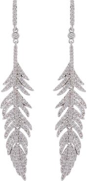 EYE CANDY LOS ANGELES The Luxe Collection Silver Leaf Drop Earrings