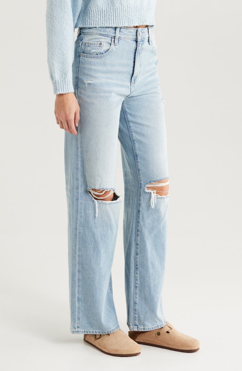 PacSun Hannah High Waist Girlfriend Jeans, Alternate, color, Med Wash