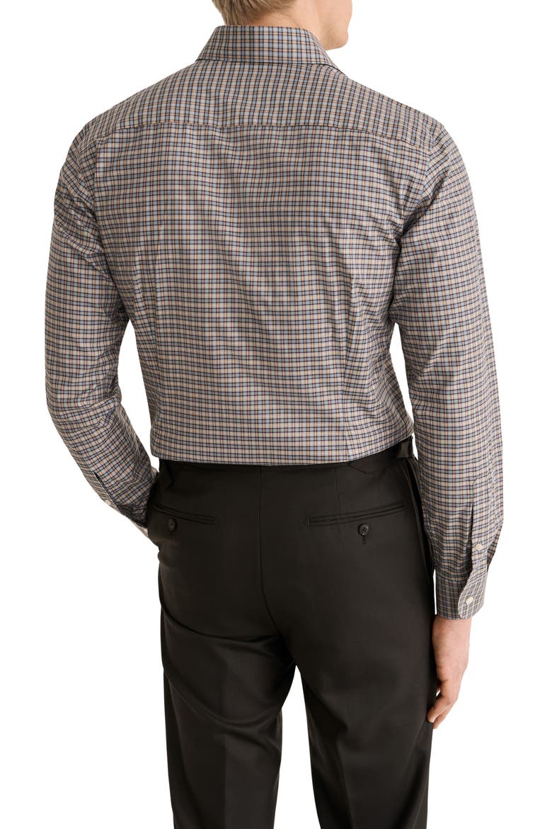 Slim Fit Checked Cotton Shirt, Alternate, color, LIGHT BEIGE