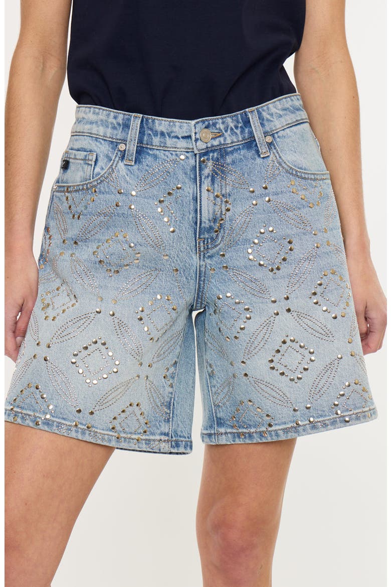 Mura 90s Low Rise Boy Shorts, Alternate, color, Medium Wash