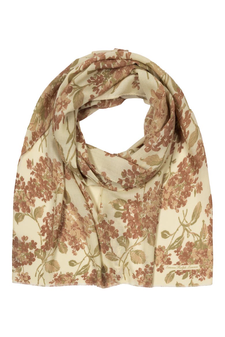 Floral Wool Oversized Wrap, Main, color, MASCARPONE CREAM