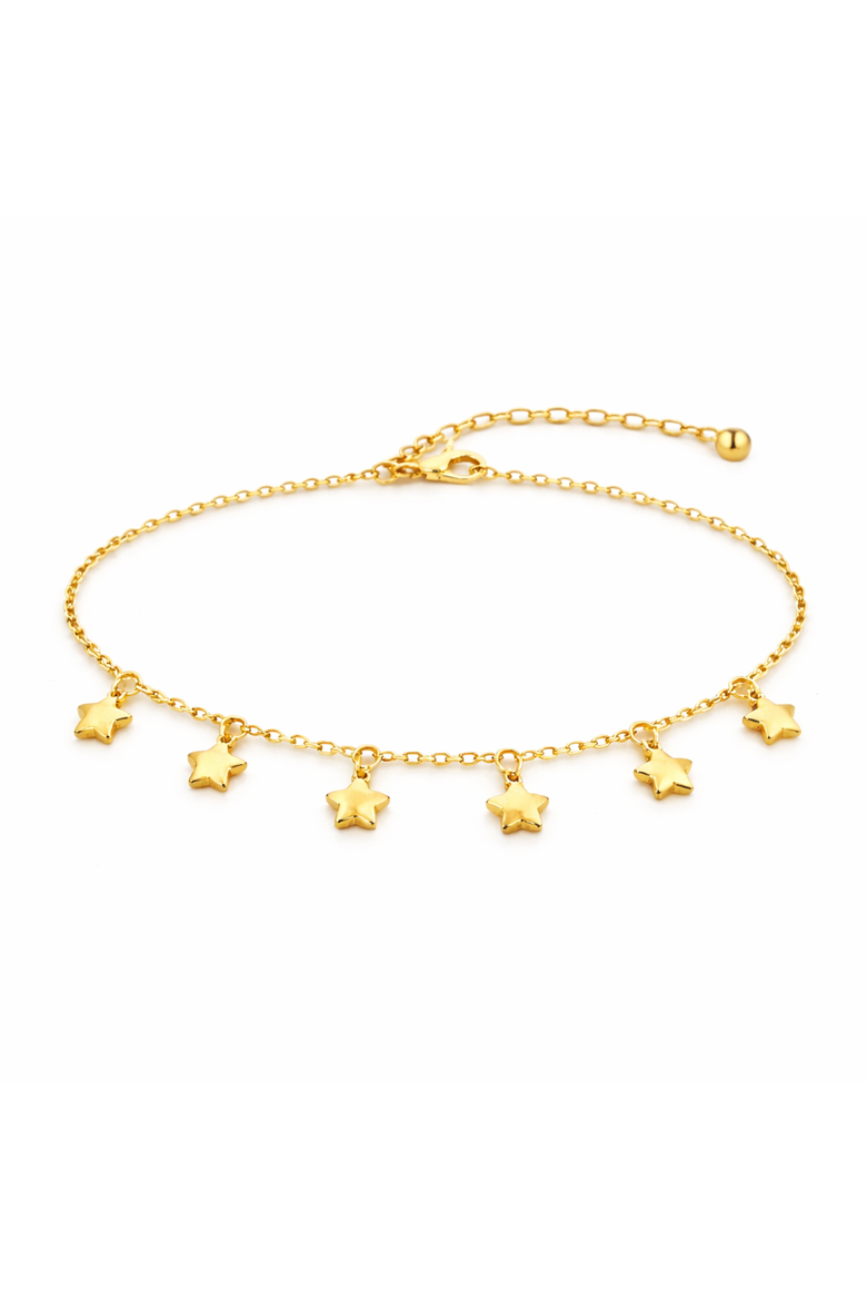 Gold-Flashed Star Choker Necklace, Main, color, Gold