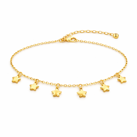 Gold-Flashed Star Choker Necklace