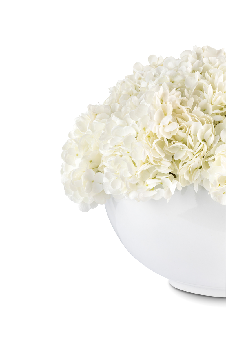 CocoBella Lumi Large RealTouch Hydrangea Centerpiece, Alternate, color, Snow