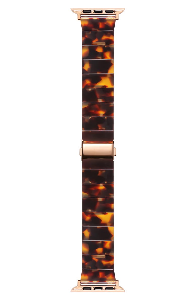 The Posh Tech Resin Link Apple Watch<sup>®</sup> Watchband, Main, color, Tortoise