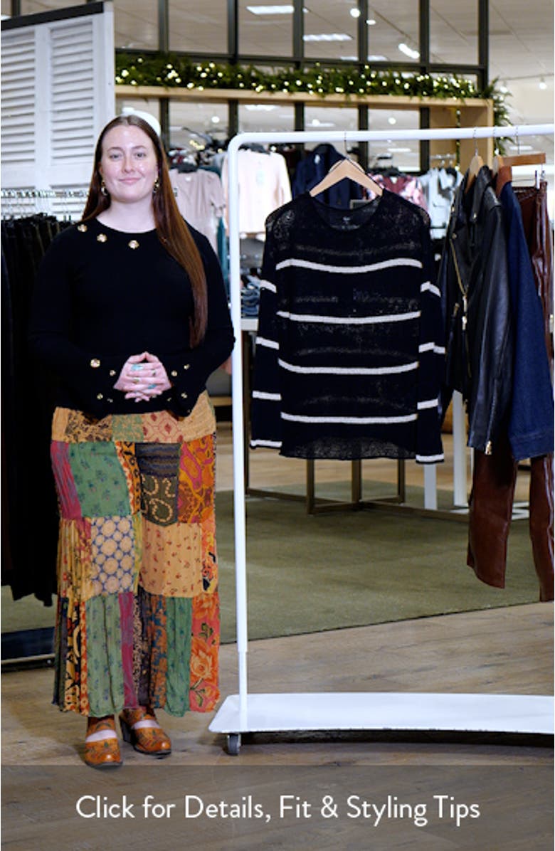 Evangeline Stripe Cotton & Linen Blend Sweater, sales video thumbnail