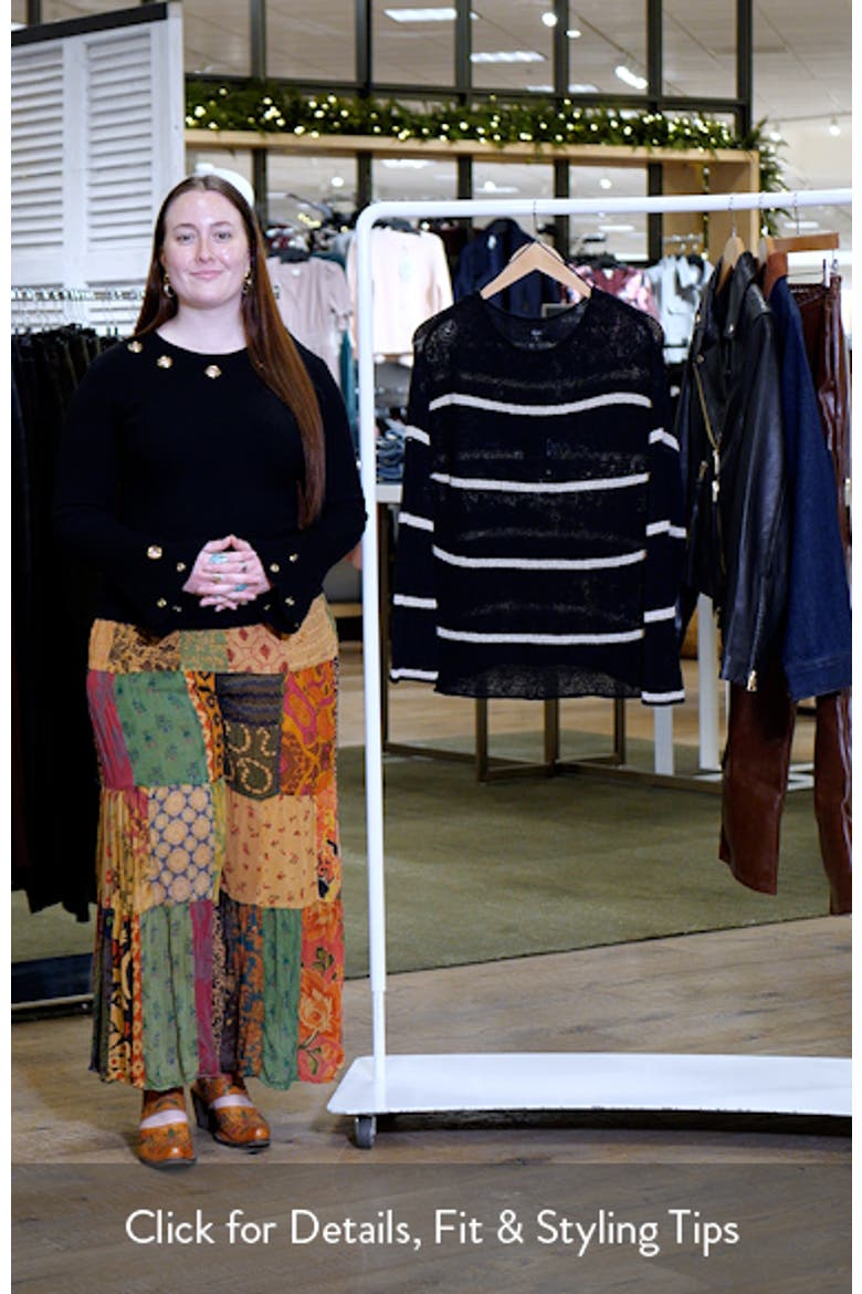 Evangeline Stripe Cotton & Linen Blend Sweater video