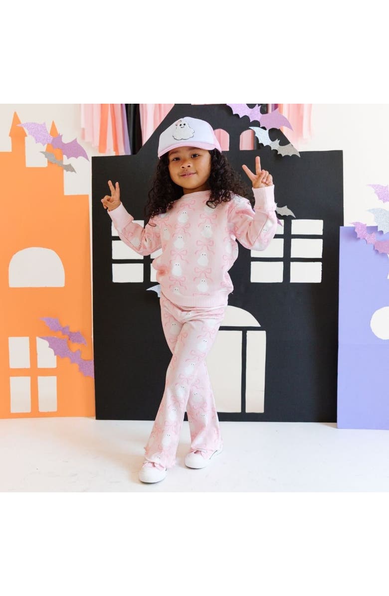 Sweet Wink Ghost Halloween Printed Sweatshirt, Alternate, color, 