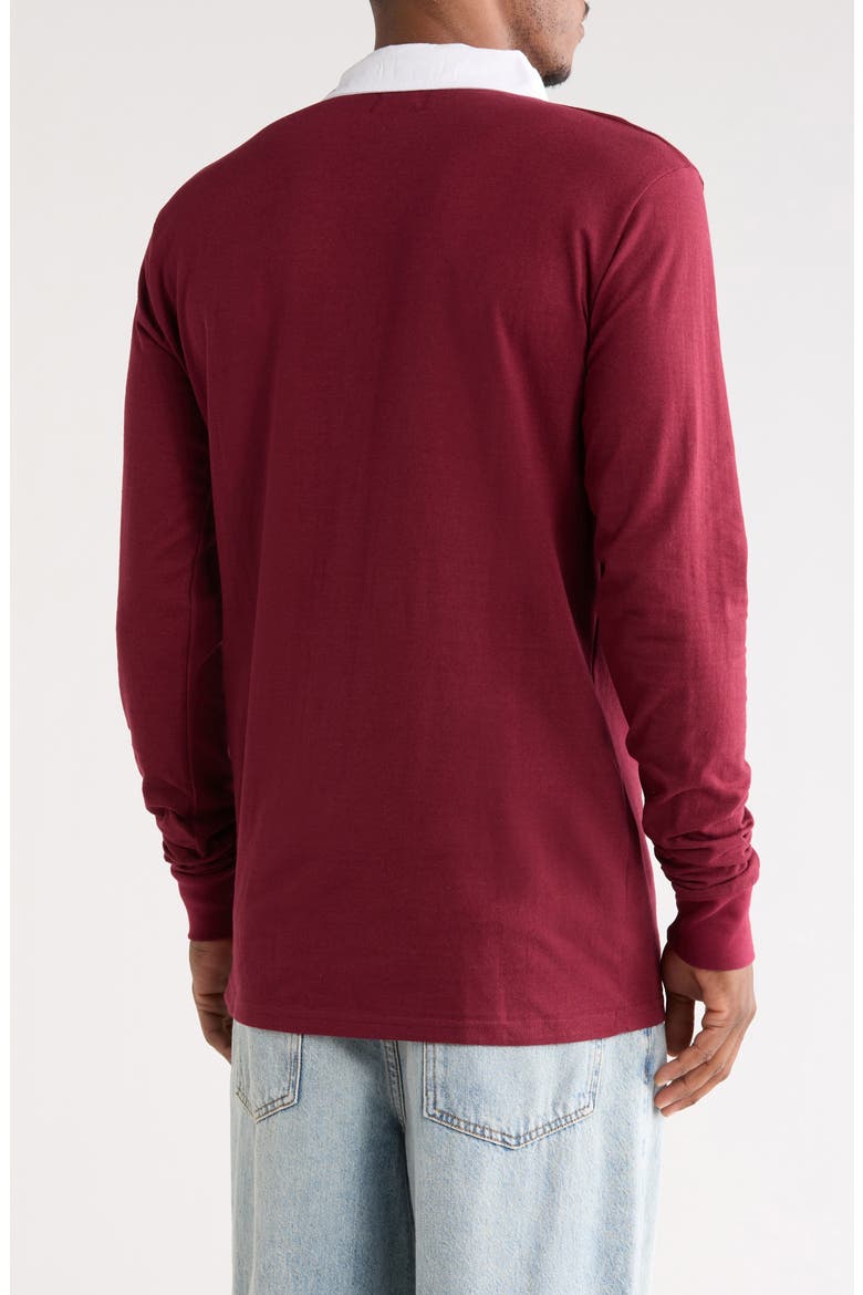 Long Sleeve Rugby Polo, Alternate, color, BROWN