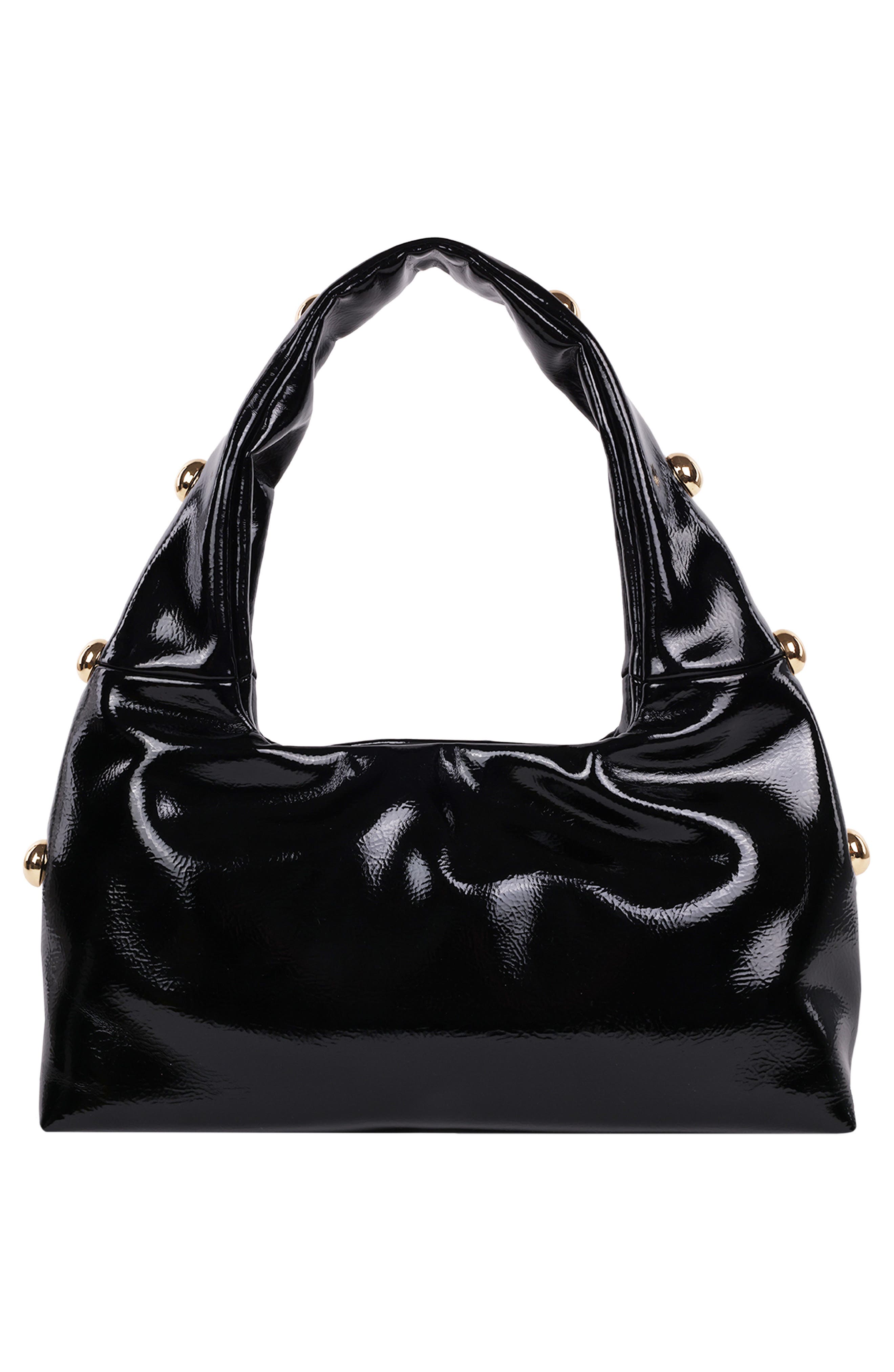 JASON WU Studded Patent Shoulder Bag, Alternate, color, Black