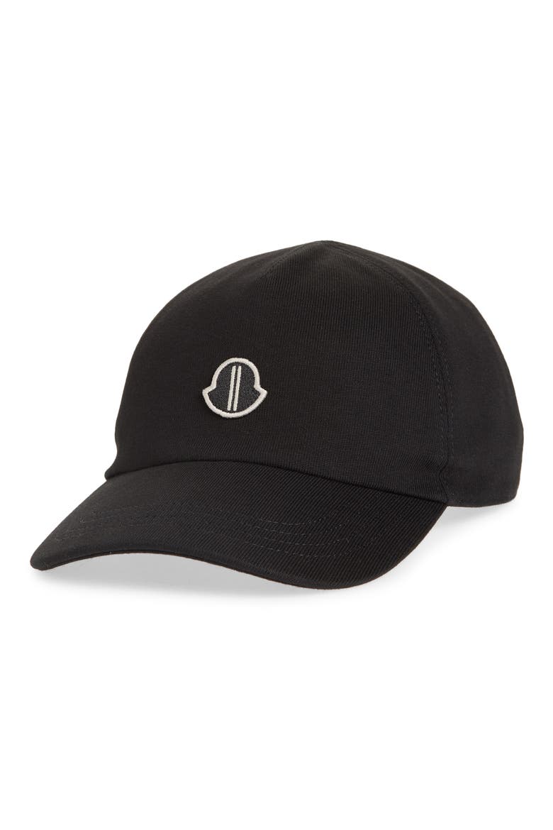 x Rick Owens Logo Patch Baseball Cap, Main, color, BLACK
