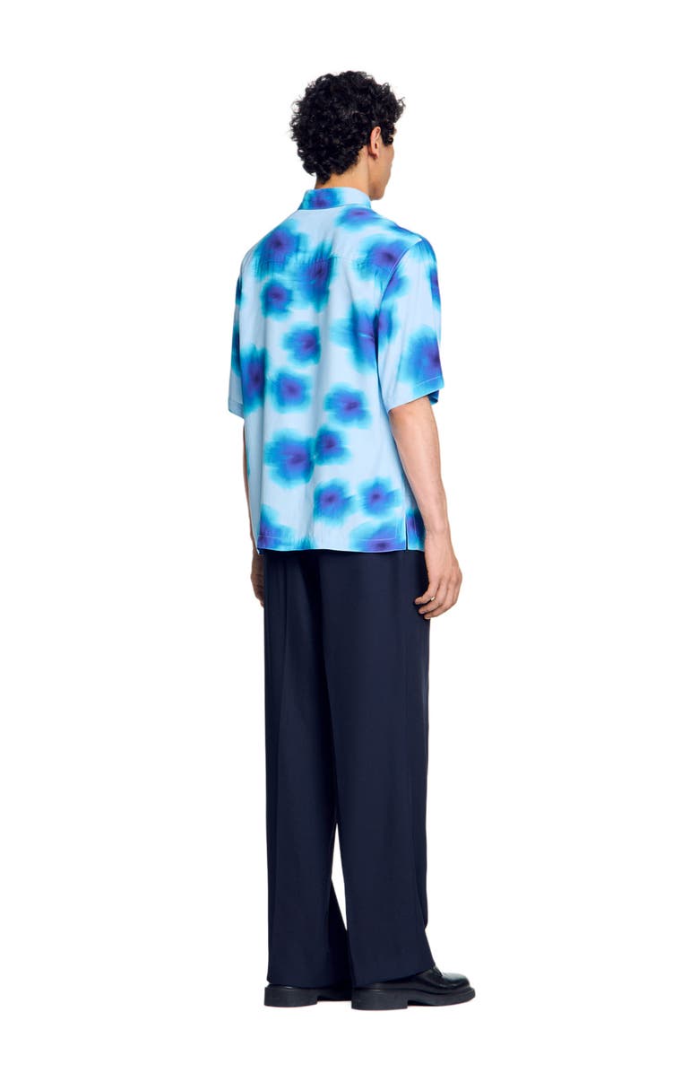 SANDRO Floral motif shirt, Alternate, color, Blue Sky