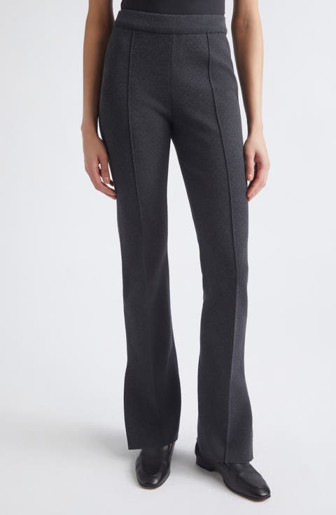 Theo High Waist Mini Check Bootcut Pants