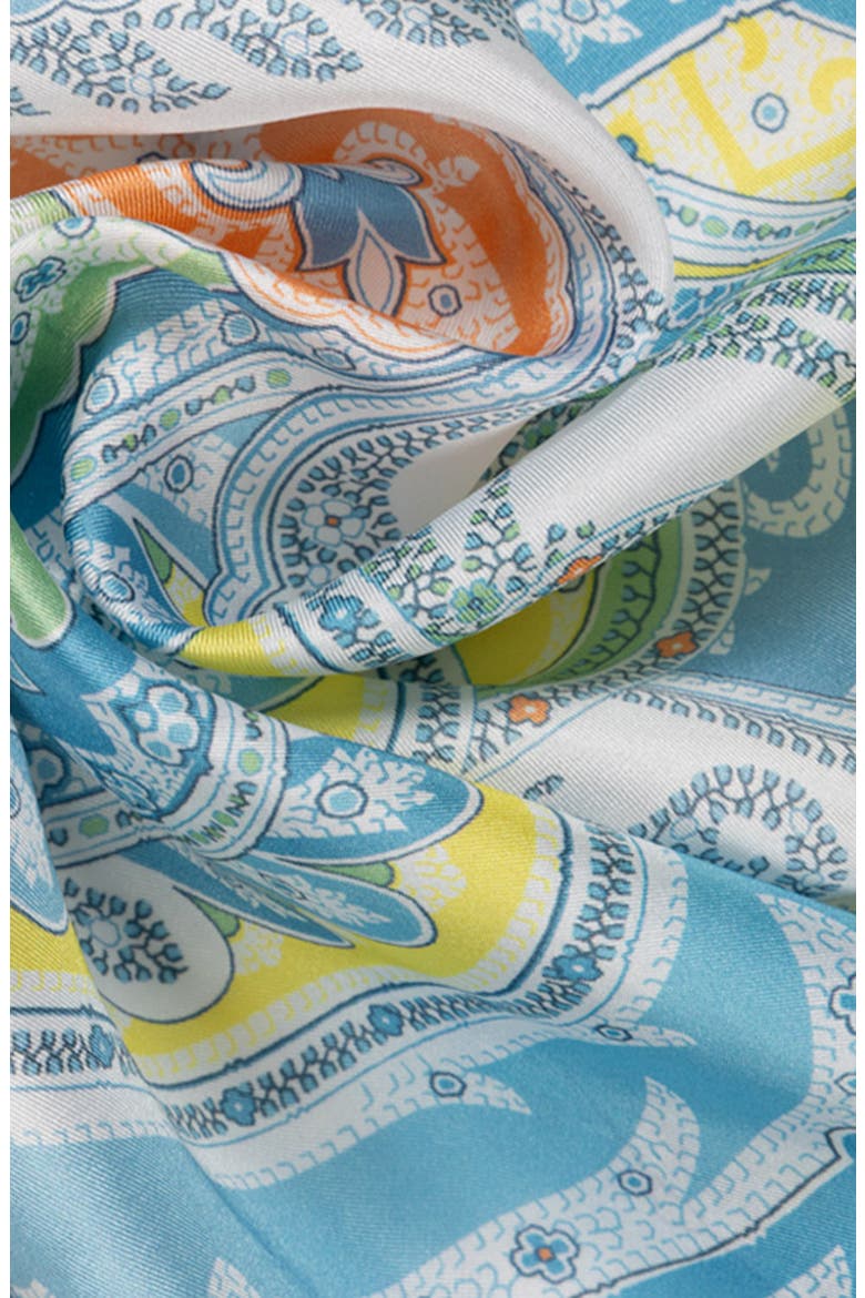 Paisley Silk Small Square Scarf, Alternate, color, LEMON SORBET