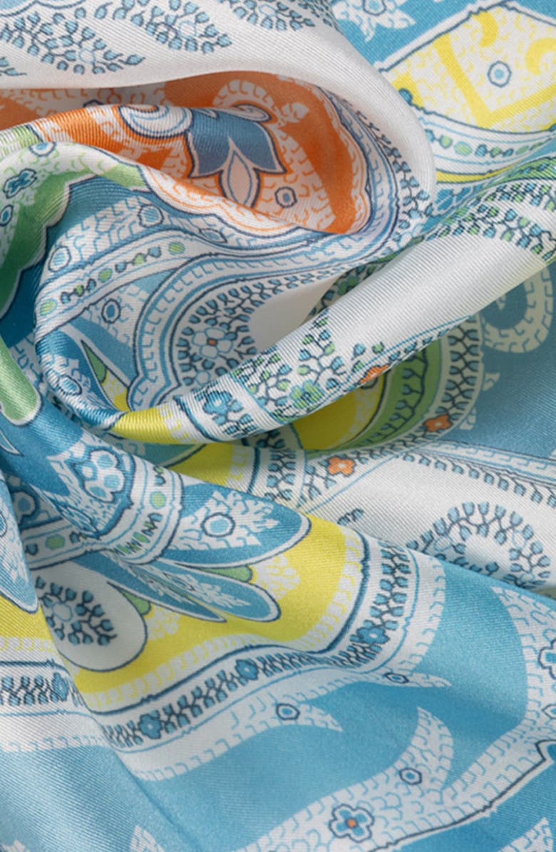 Lauren Ralph Lauren Paisley Silk Small Square Scarf, Alternate, color, Lemon Sorbet