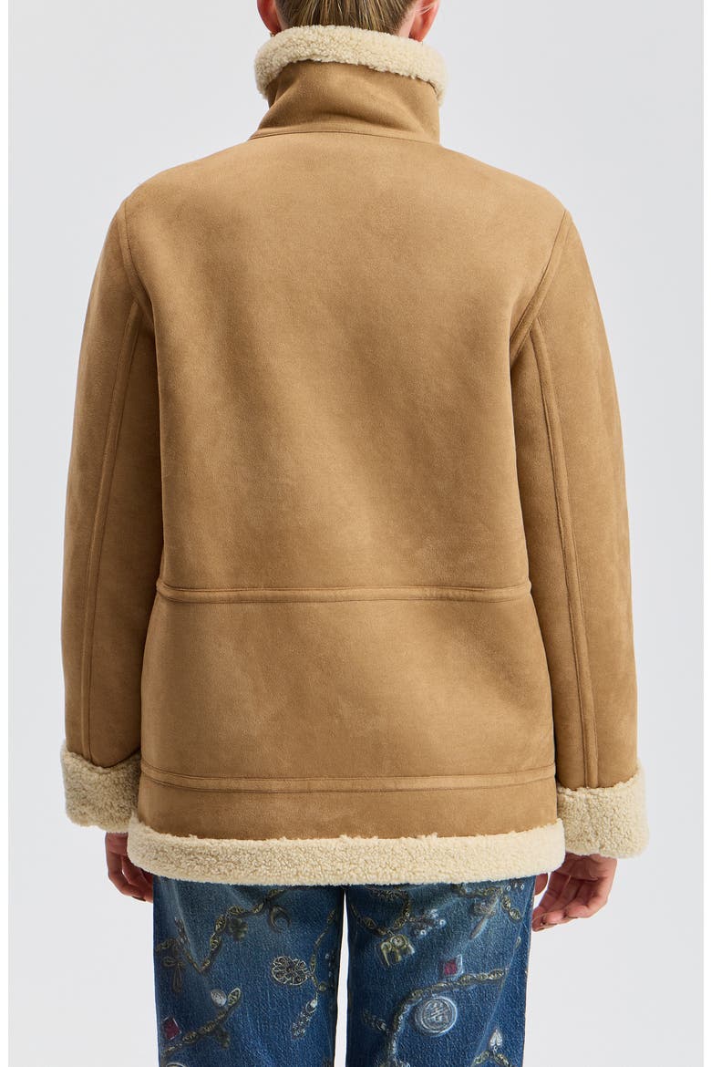 Reversible Faux Shearling Coat, Alternate, color, VANILLA