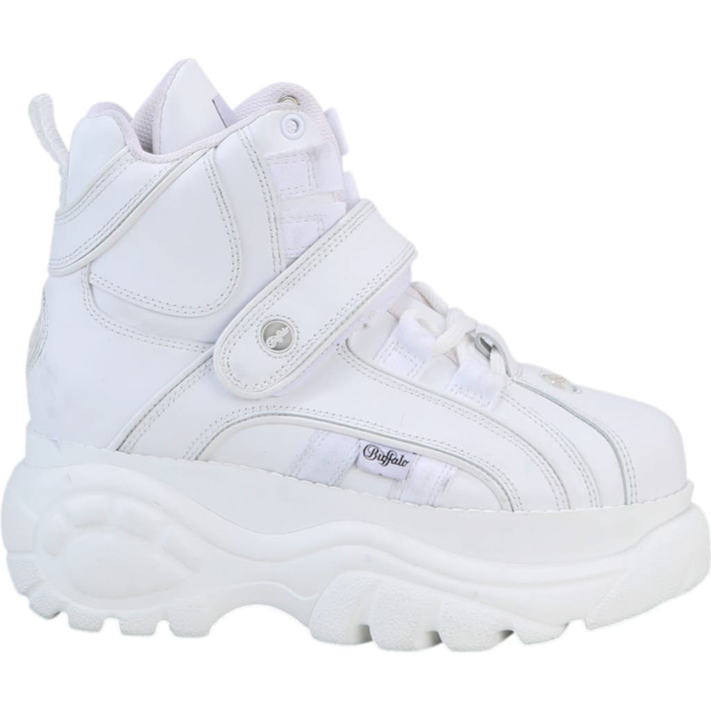 Buffalo Boots Classic High Leather Sneaker in White at Nordstrom, Size 39