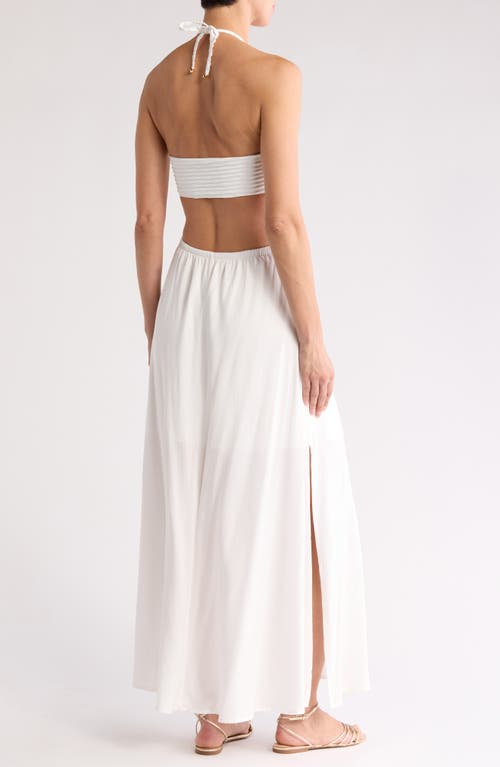 Boamar Lazuli Halter Neck Maxi Dress In Optic White